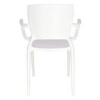 Cadeira Tramontina Safira Branco Em Polipropileno E Fibra De Vidro Com Braços Tramontina