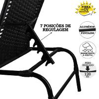 Kit 2 Espreguiçadeiras E Mesa De Centro Havaí Alumínio Preto