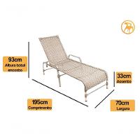 2 Espreguiçadeiras Esteira e 1 Mesa de Centro Garden Mármore - 3