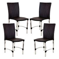 4 Cadeiras Cannes Em Alumínio Para Cozinha Piscina Edícula Preto - 1