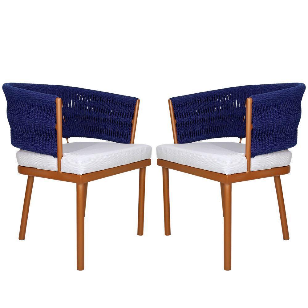 2 Poltronas Califórnia Em Alumínio Bronze, Corda Náutica - 1