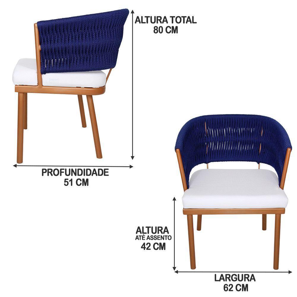 Poltrona Califórnia Em Alumínio Bronze, Corda Náutica - 2