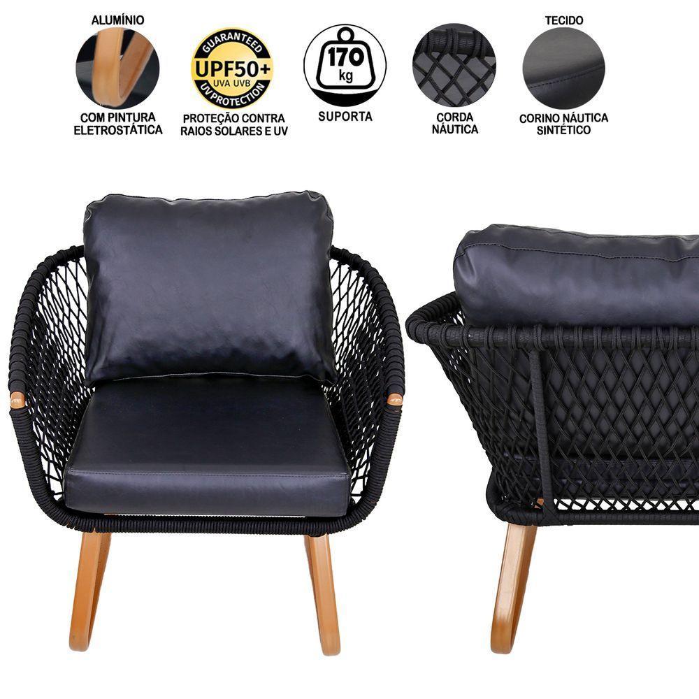 2 Poltronas Com Mesa Bronze P/ Recepção, Sala - 3