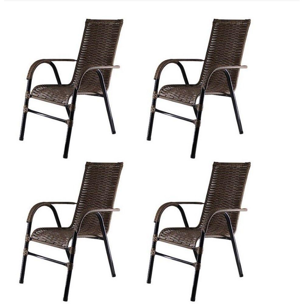 Kit 4 Cadeiras Bela Fibra Sintética Aço Acesse Móveis Argila - 1