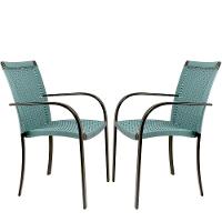 2 Cadeiras Ascoli Cor Azul Turquia, Alumínio Pintura Eletrostática Preta, área Interna E Externa - 1