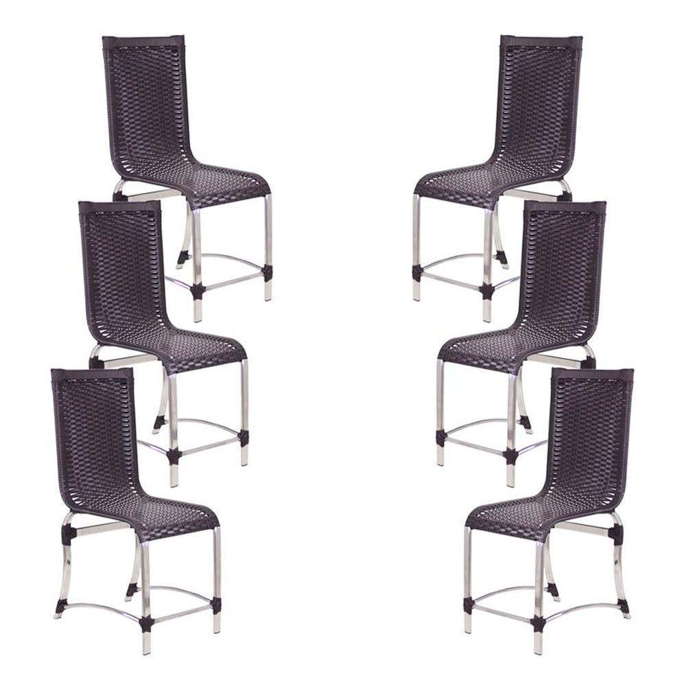 6 Cadeiras Haiti Em Alumínio Para Cozinha Piscina Edícula Tabaco - 1