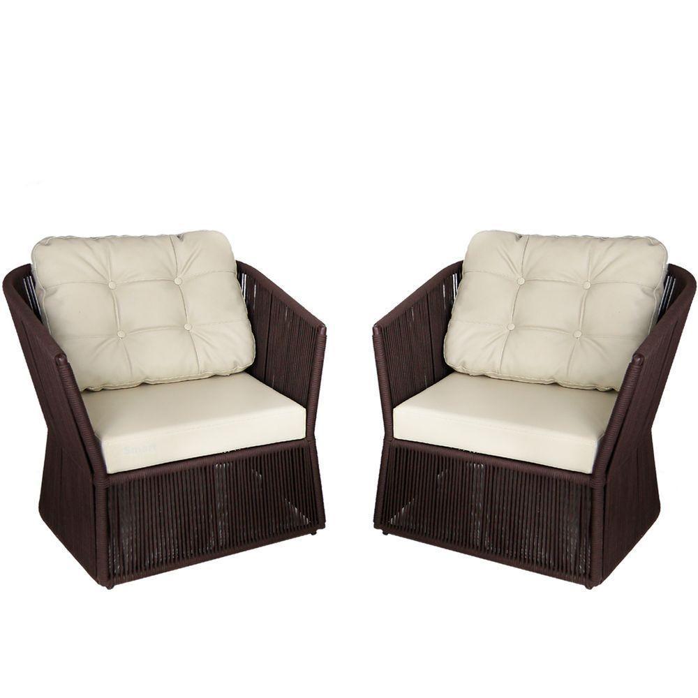 2 Poltronas Alumínio P/ Área Externa, Varanda, Jardim, Sala - 1