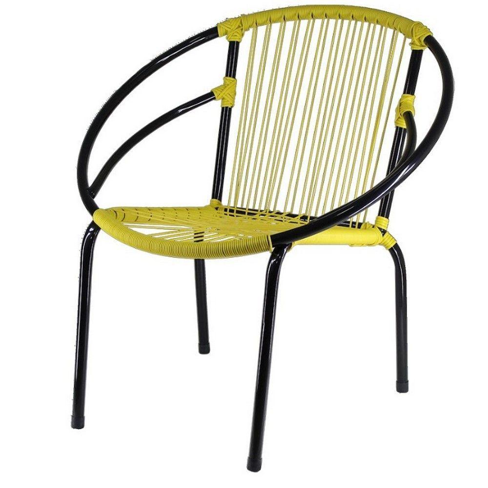 Kit 3 Cadeiras Eclipse Fibra Aço Acesse Móveis Amarelo - 1