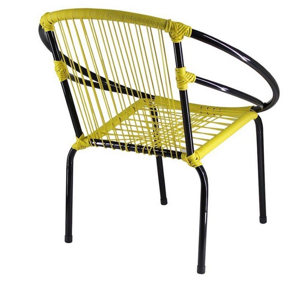 Kit 3 Cadeiras Eclipse Fibra Aço Acesse Móveis Amarelo - 3