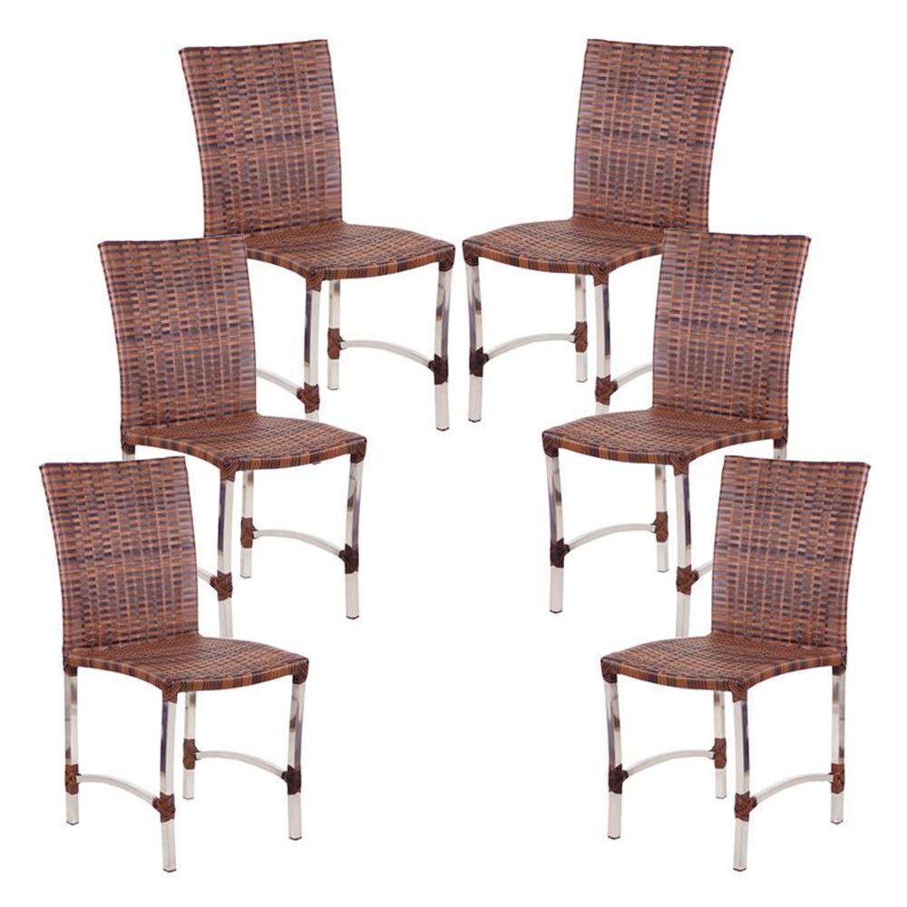 6 Cadeiras Cannes Em Alumínio Para Cozinha Piscina Edícula Argila - 1