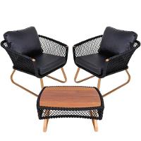 2 Poltronas Com Mesa Alumínio Bronze Para Jardim, Chácara - 1