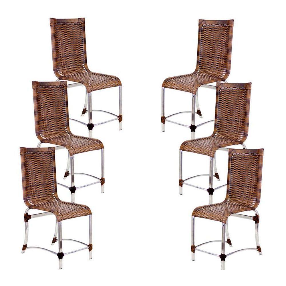 6 Cadeiras Haiti Em Alumínio Para Cozinha Piscina Edícula Argila - 1