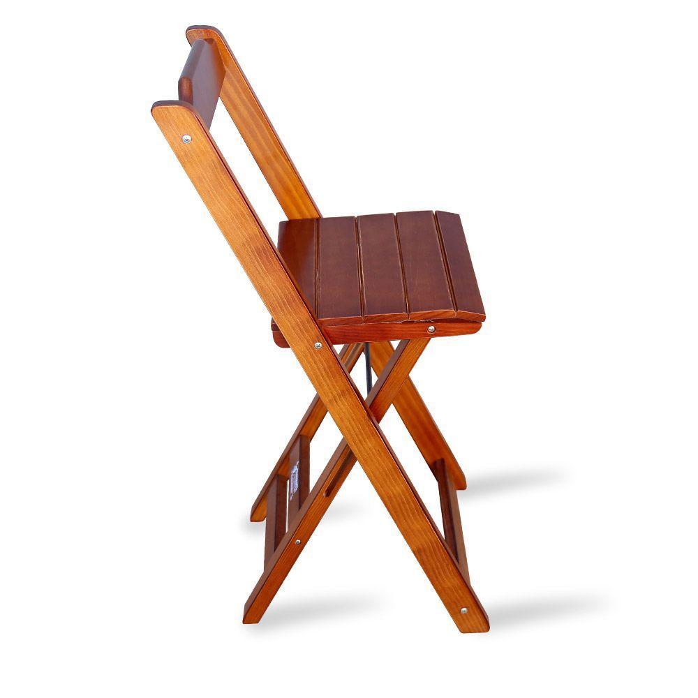 Kit 6 Cadeiras Bistrô Dobrável Madeira Padrão Imbuia Cor: Marrom - 4