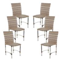 6 Cadeiras Cannes Em Alumínio Para Cozinha Piscina Edícula Capuccino - 2