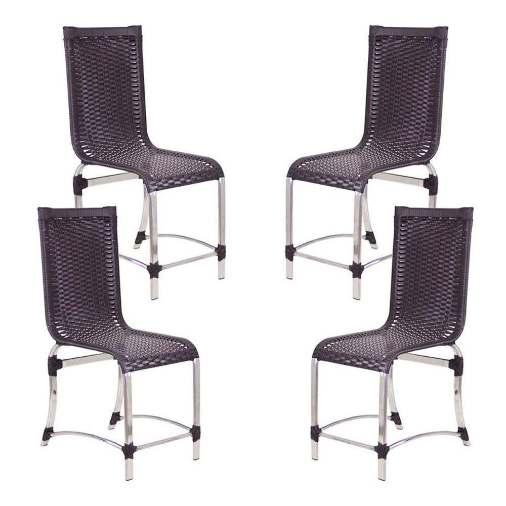 4 Cadeiras Haiti Em Alumínio Para Cozinha Piscina Edícula Tabaco - 1