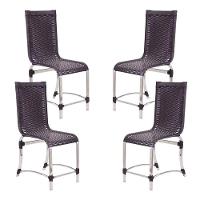 4 Cadeiras Haiti Em Alumínio Para Cozinha Piscina Edícula Tabaco - 1