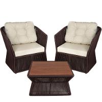 2 Poltronas Com Mesa, Alumínio, Estofado P/ Sala, Recepção