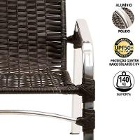 2 Cadeiras Emily Cor Preta, Estrutura Alumínio Polido, área Interna E Externa - 2