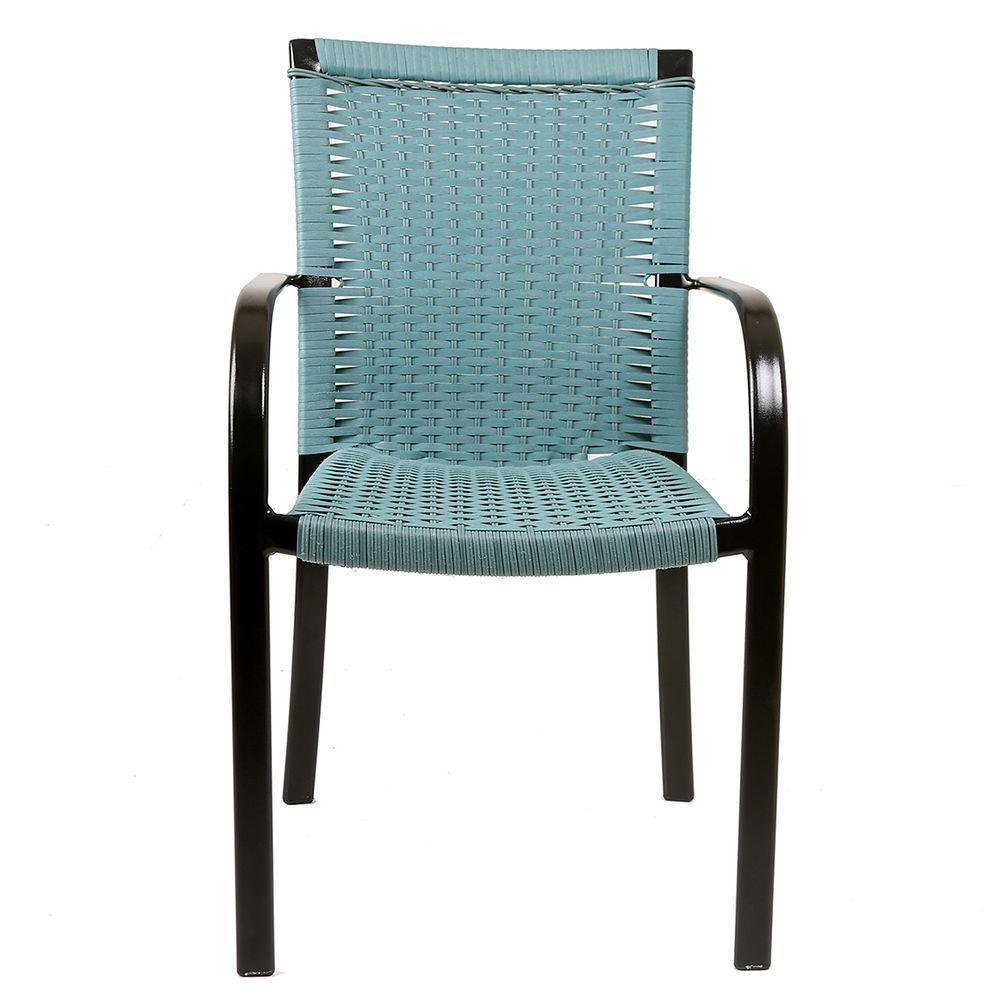 2 Cadeiras Ascoli Cor Azul Turquia, Alumínio Pintura Eletrostática Preta, área Interna E Externa - 4