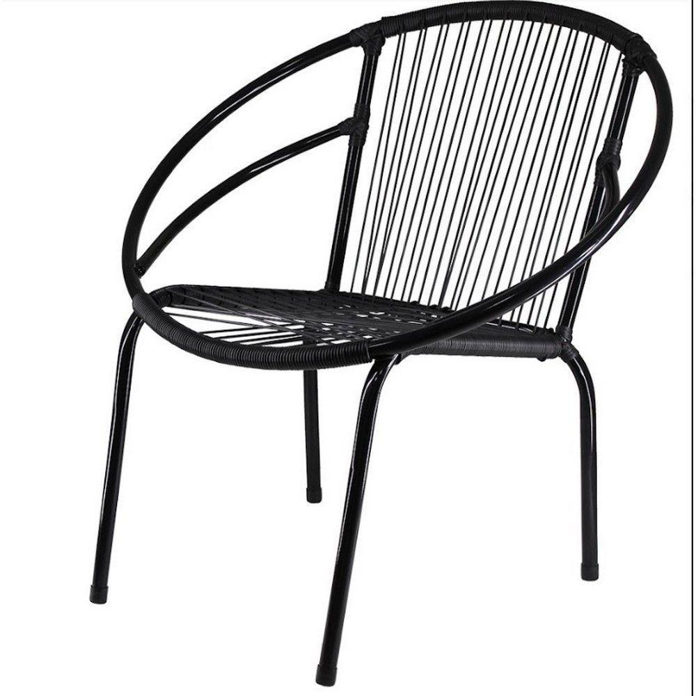 Kit 3 Cadeiras Eclipse Fibra Aço Acesse Móveis Preto - 1