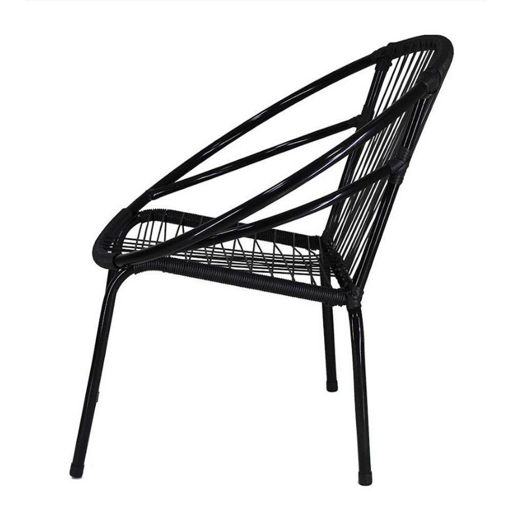 Kit 3 Cadeiras Eclipse Fibra Aço Acesse Móveis Preto - 3