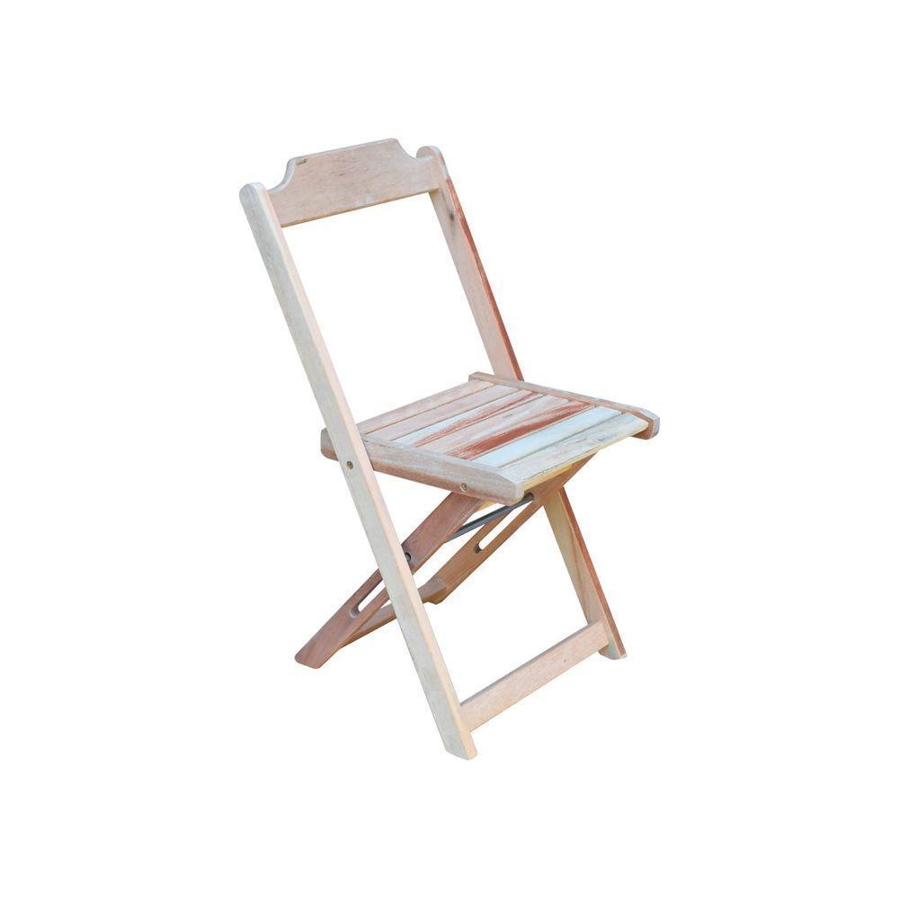 Kit 8 Cadeiras De Madeira Dobravel Sem Pintura/Crua - Marrom - 3