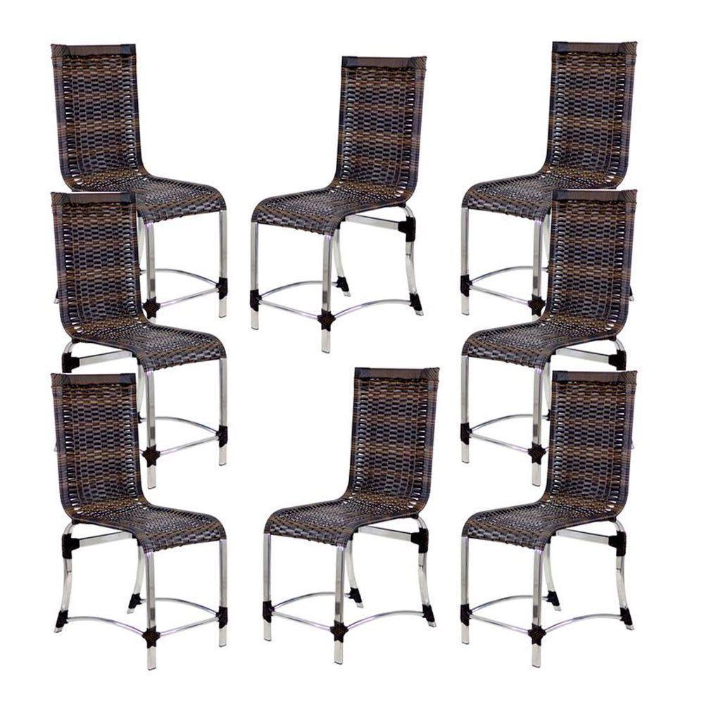 8 Cadeiras Haiti Em Alumínio Para Cozinha Piscina Edícula Pedra Ferro - 1