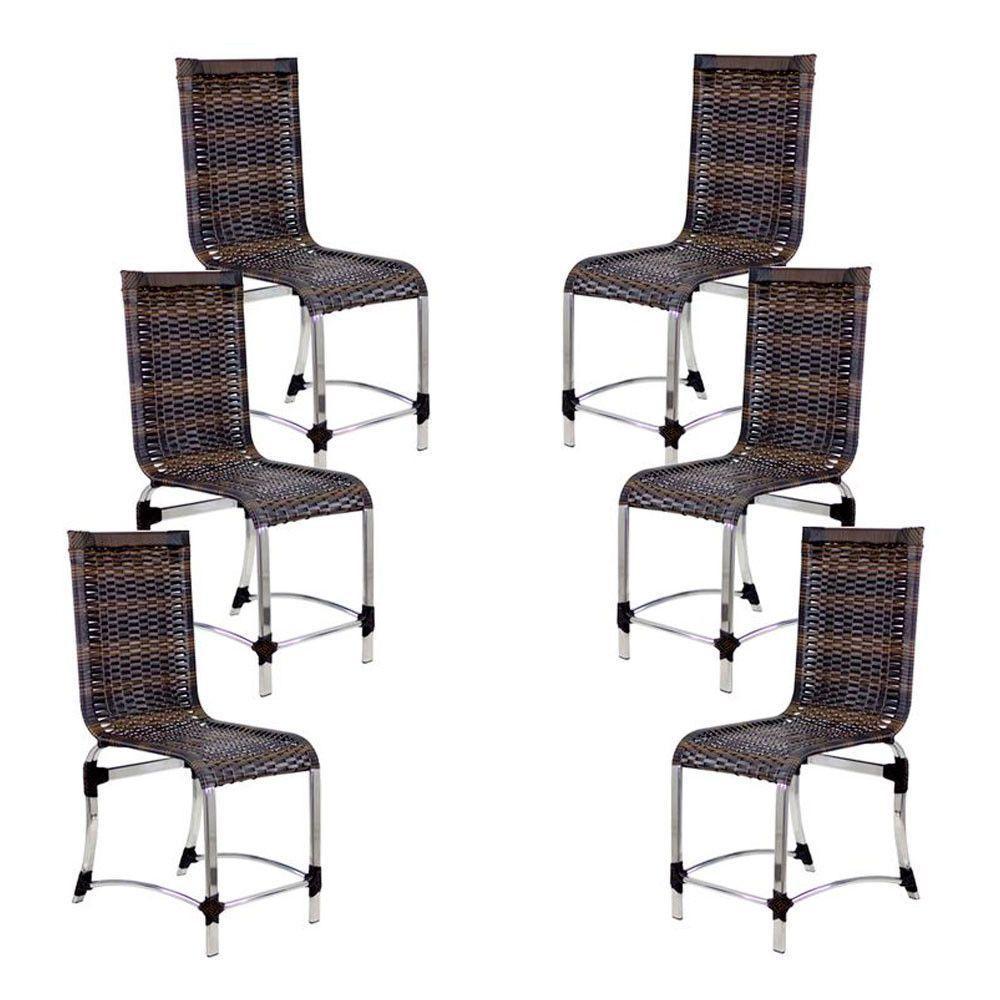 6 Cadeiras Haiti Em Alumínio Para Cozinha Piscina Edícula Pedra Ferro - 1