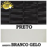 6 Cadeiras Panero Alumínio Fibra Assento Estofado - Preto/Branco - 2
