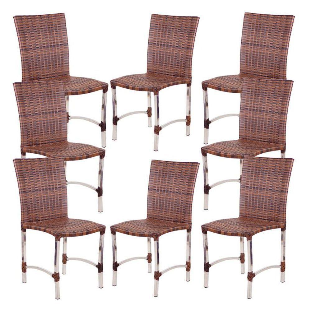 8 Cadeiras Cannes Em Alumínio Para Cozinha Piscina Edícula Argila - 1