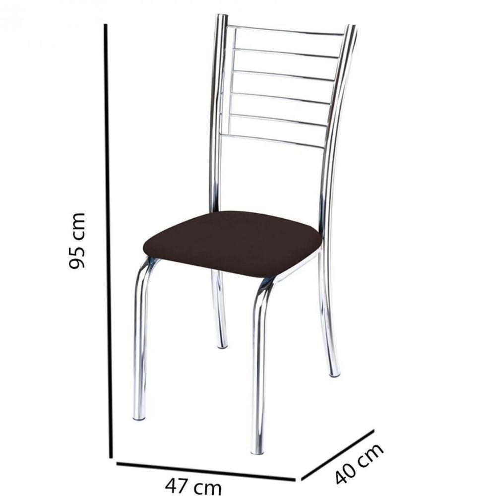 Conjunto 6 Cadeiras Ipanema Cromada-Corino Preto - 2