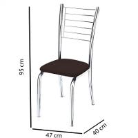 Conjunto 6 Cadeiras Ipanema Cromada-Corino Preto - 2