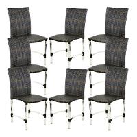8 Cadeiras Cannes Em Alumínio Para Cozinha Piscina Edícula Pedra Ferro - 2