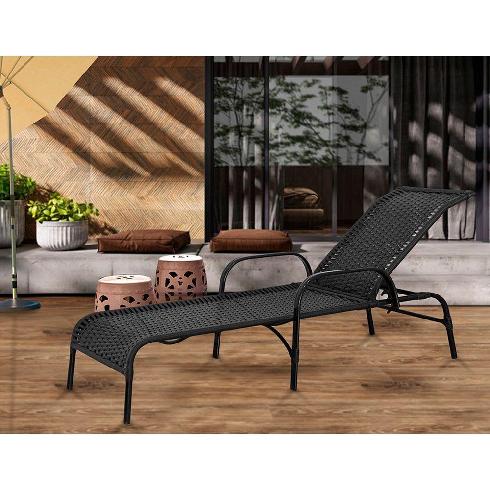 Kit 2 Espreguiçadeiras E Mesa De Centro Alumínio Havaí Preto - 5