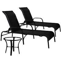 Kit 2 Espreguiçadeiras E Mesa De Centro Alumínio Havaí Preto - 1