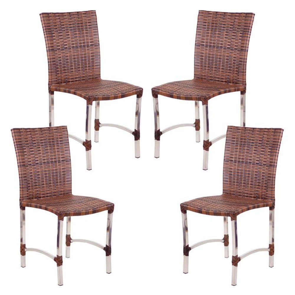4 Cadeiras Cannes Em Alumínio Para Cozinha Piscina Edícula Argila - 1