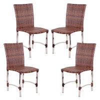 4 Cadeiras Cannes Em Alumínio Para Cozinha Piscina Edícula Argila - 1