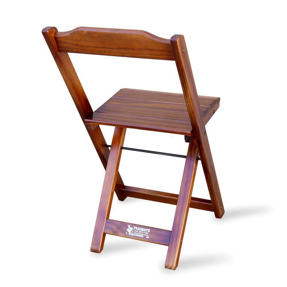 Kit 6 Cadeiras Dobrável Madeira Padrão Imbuia Cor: Marrom - 3
