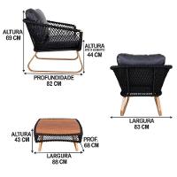 2 Poltronas Com Mesa Alumínio Bronze P/ Área Interna - 2