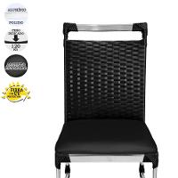 4 Cadeiras Veneza Fibra Sintética Preto Alumínio Com Assento Estofado - 10