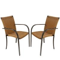 2 Cadeiras Ascoli Cor Oliva Estonado, Alumínio Pintura Eletrostática Preta, área Interna E Externa - 1