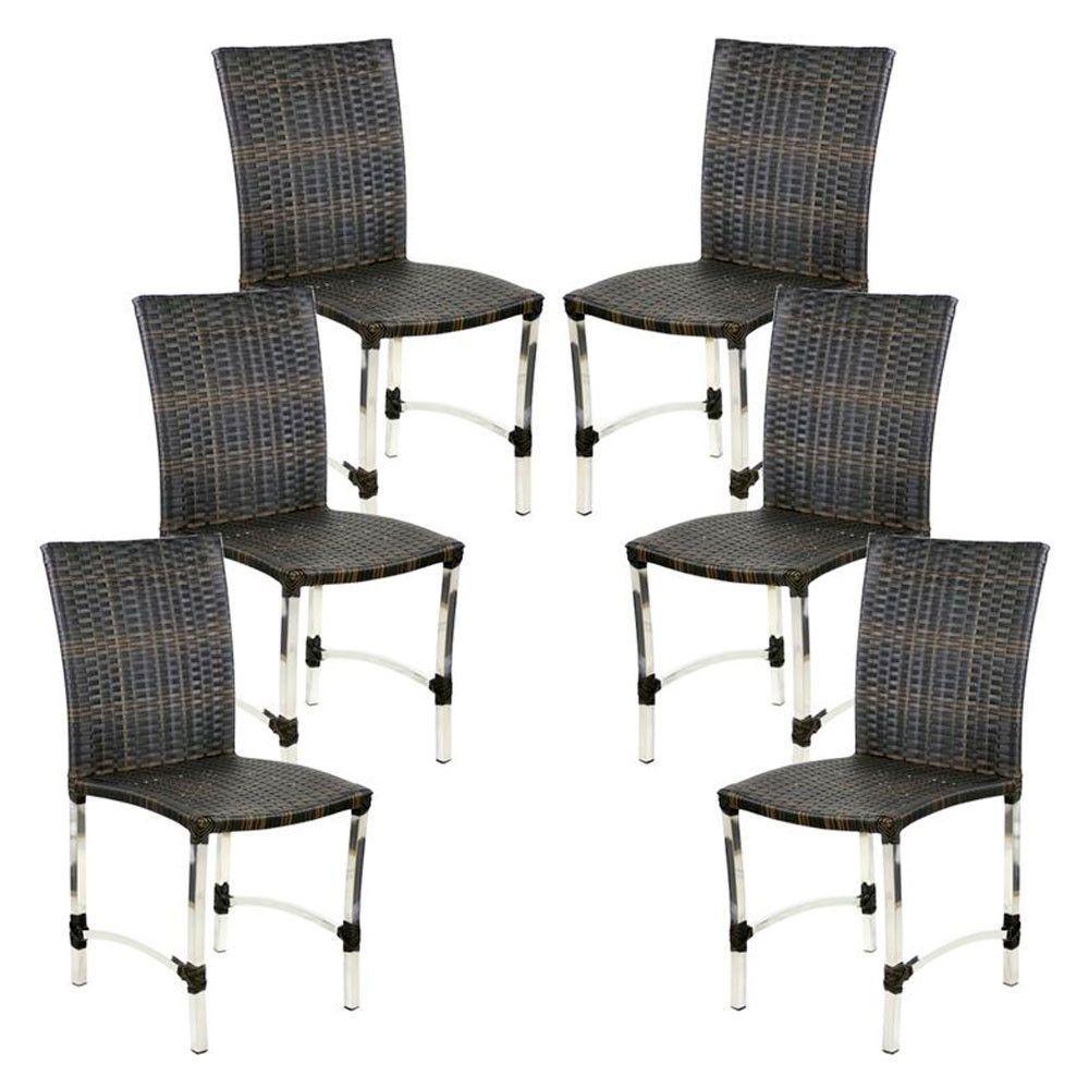 6 Cadeiras Cannes Em Alumínio Para Cozinha Piscina Edícula Pedra Ferro - 1