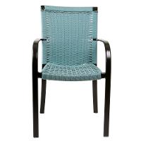 2 Cadeiras Ascoli Cor Azul Turquia, Alumínio Pintura Eletrostática Preta, área Interna E Externa - 4