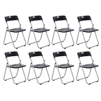 Kit 8 Cadeiras Dobravel Fort Bar Restaurante Lanchonete Eventos Preto