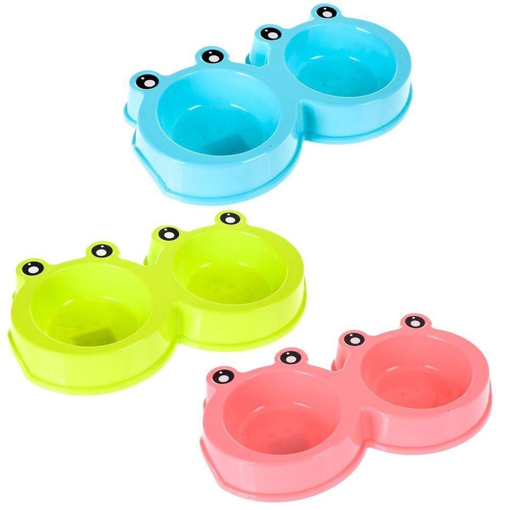 Comedouro Duplo Funny Cães E Gatos Meu Pet Verde - 1