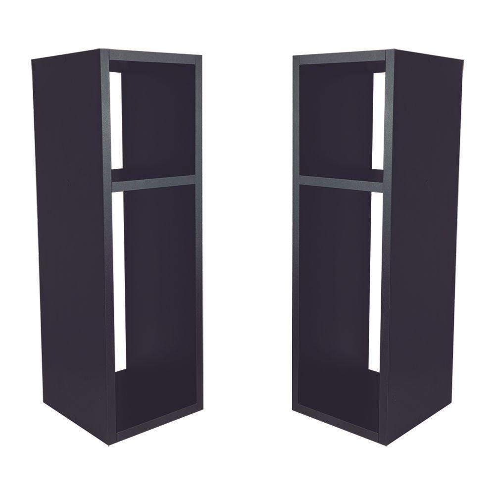 Kit 2 Mesa De Cabeceira Preto Cama Solteiro Quarto Sala 20Cm - 5