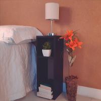 Kit 2 Mesa De Cabeceira Preto Cama Solteiro Quarto Sala 20Cm - 2