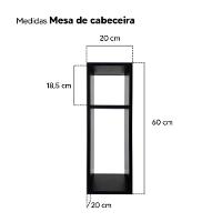 Kit 2 Mesa De Cabeceira Preto Cama Solteiro Quarto Sala 20Cm - 3