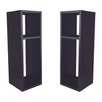 Kit 2 Mesa De Cabeceira Preto Cama Solteiro Quarto Sala 20Cm - 5