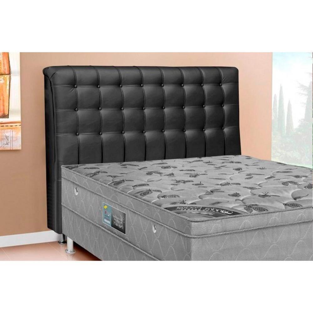 Cabeceira Cama Box Estofada Queen Size Queen Dama Plus Courano Preto - Simbal - 1